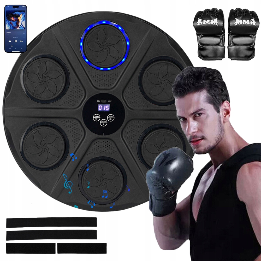 Inteligentní Hudební Boxerský Štít Bluetooth, 12 Režimů Rukavice