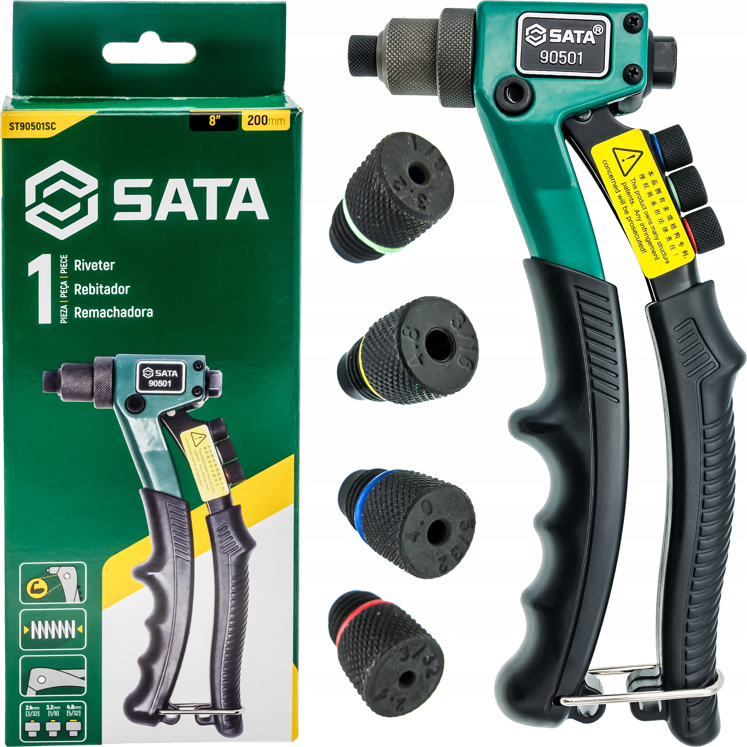 

Nitownica Ręczna 8'' Końcówki 2,4-4,8mm Sata