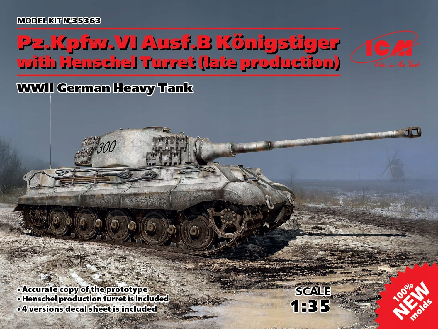 Pz.Kpfw.VI Ausf.B King Tiger s věží Henschel (pozdní produkce) 1:35