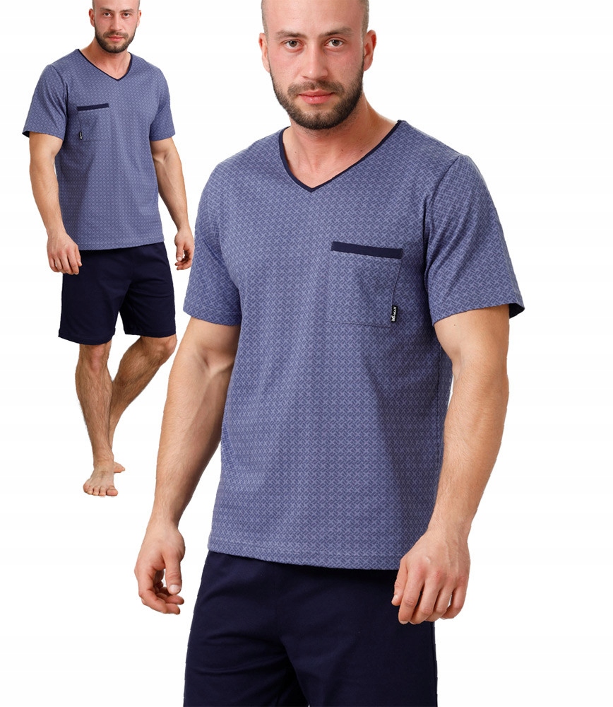 

Modna piżama krótka męska M-Max Big Carl 4XL nieb