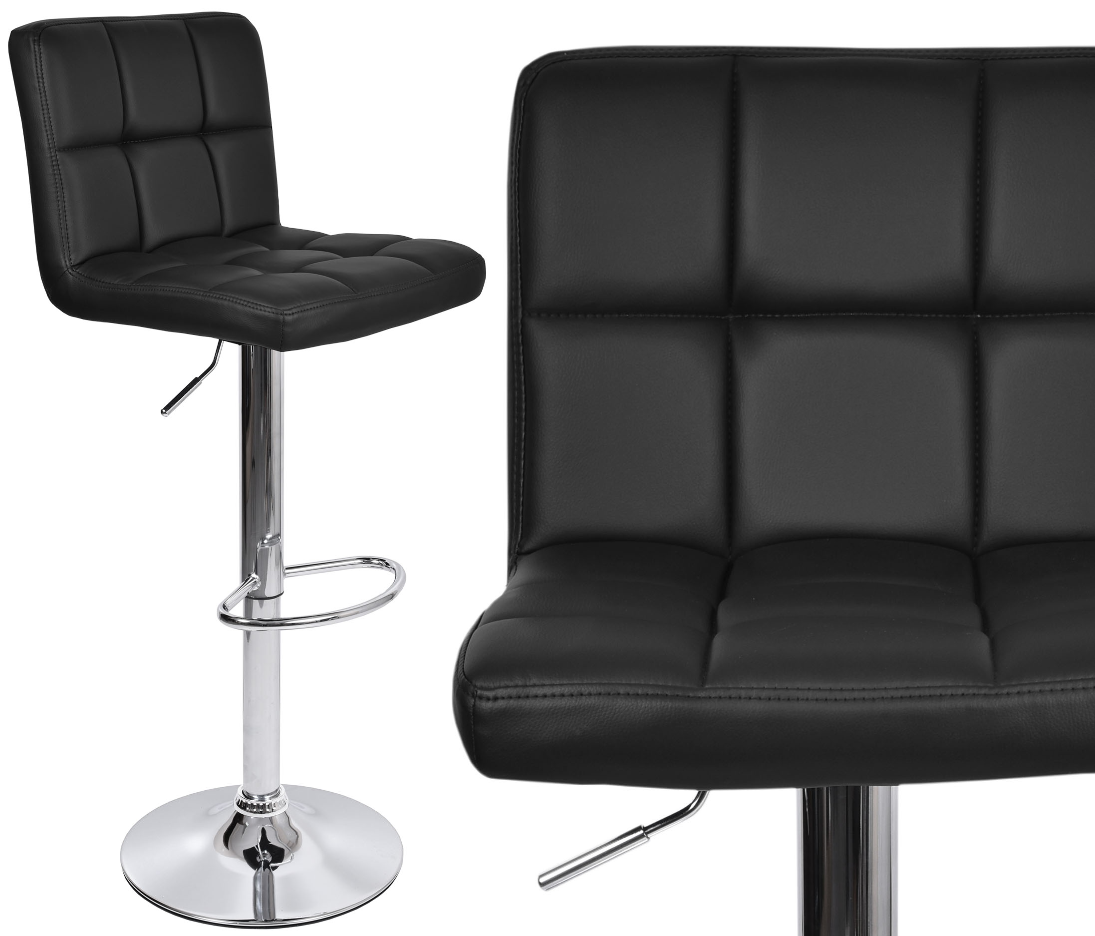 HOKER PIKOWANY OBROTOWY REGULOWANY TAPICEROWANE Z EKOSKÓRY KRZESŁO BAROWE