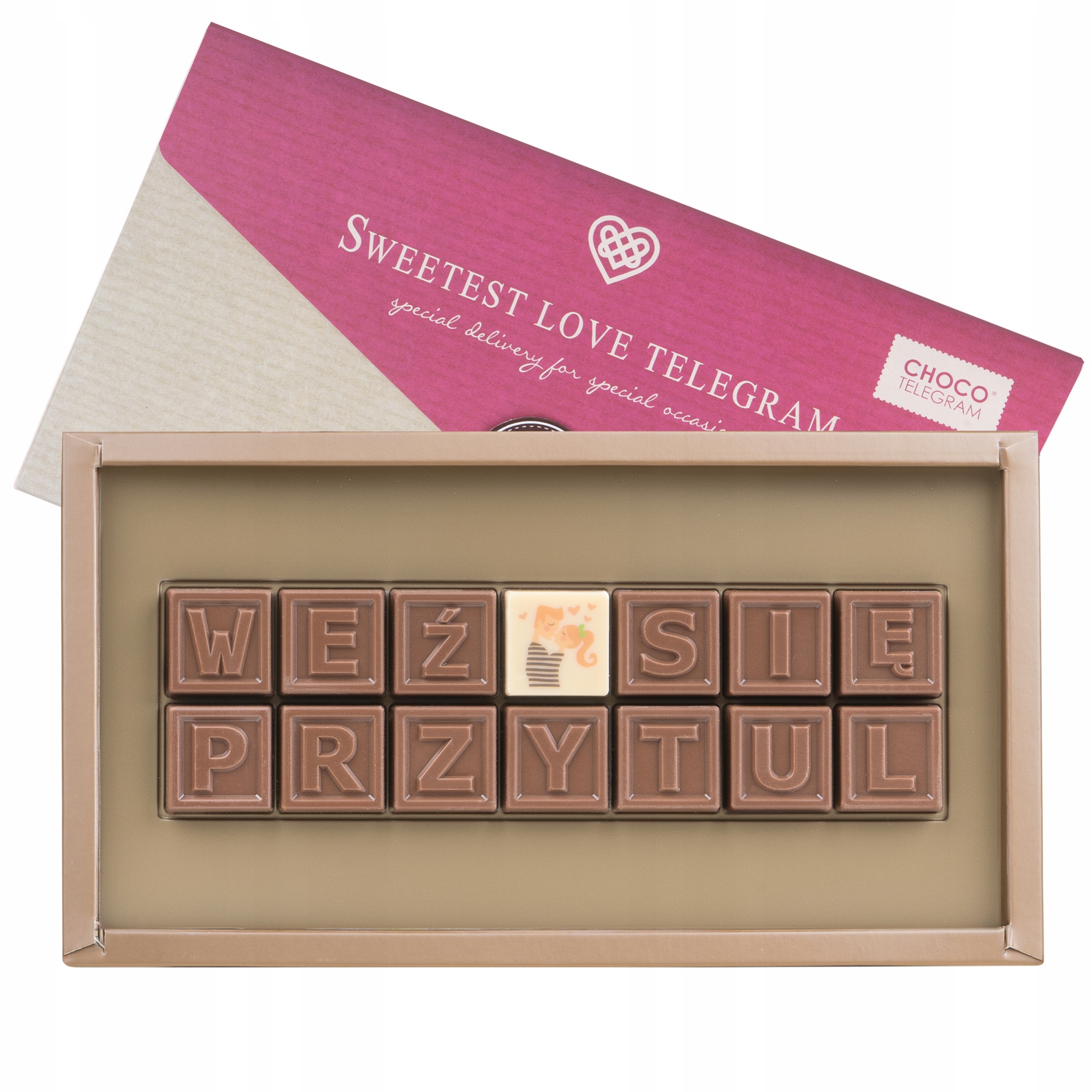 Levně Čokoládový telegram Dárek pro ženy čokoládky Obejmi se