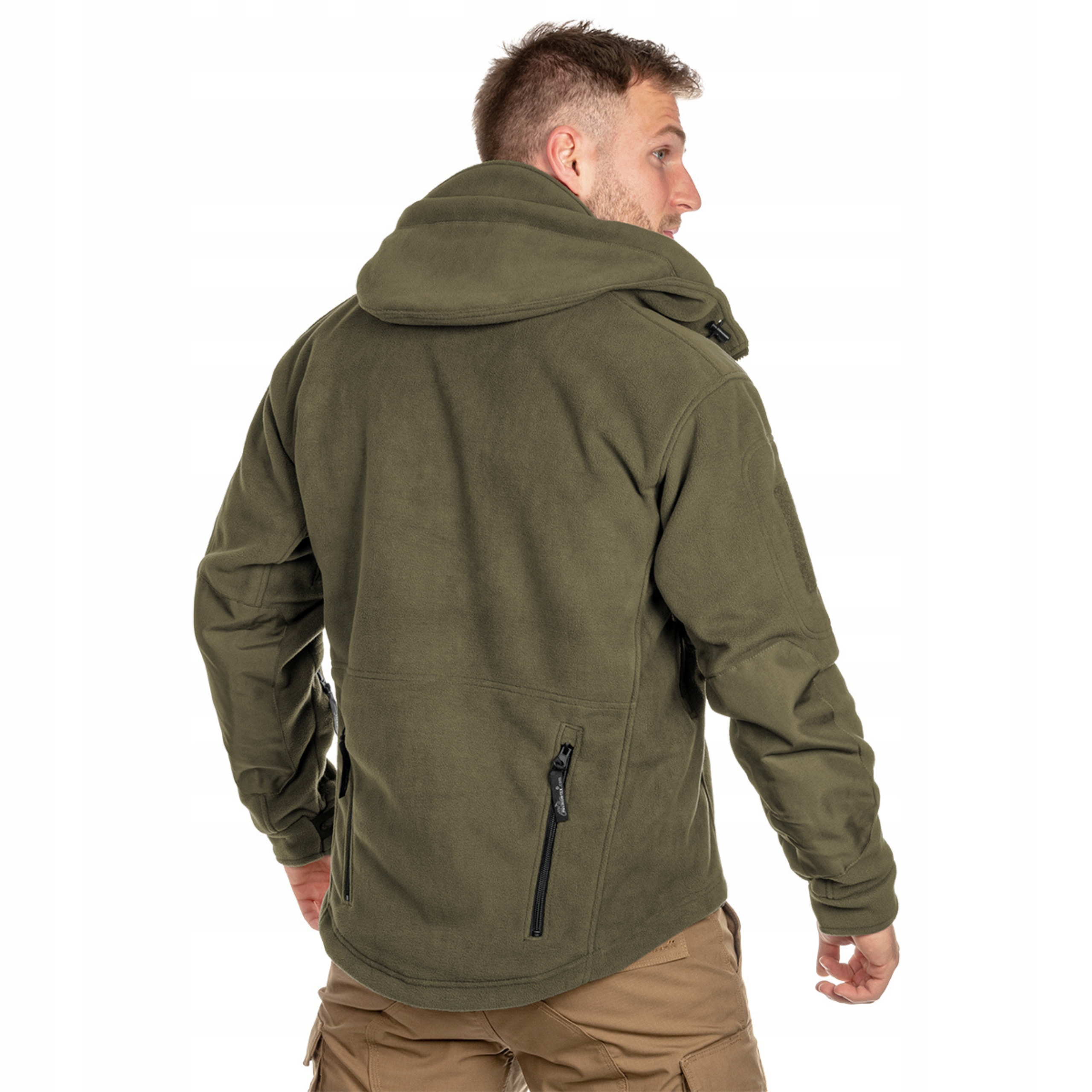 BLUZA PATRIOT Z KAPTUREM ROZPINANA POLAROWA Z IZOLACJĄ OLIVE 3XL 2 FLAGI PL Rozmiar 3XL