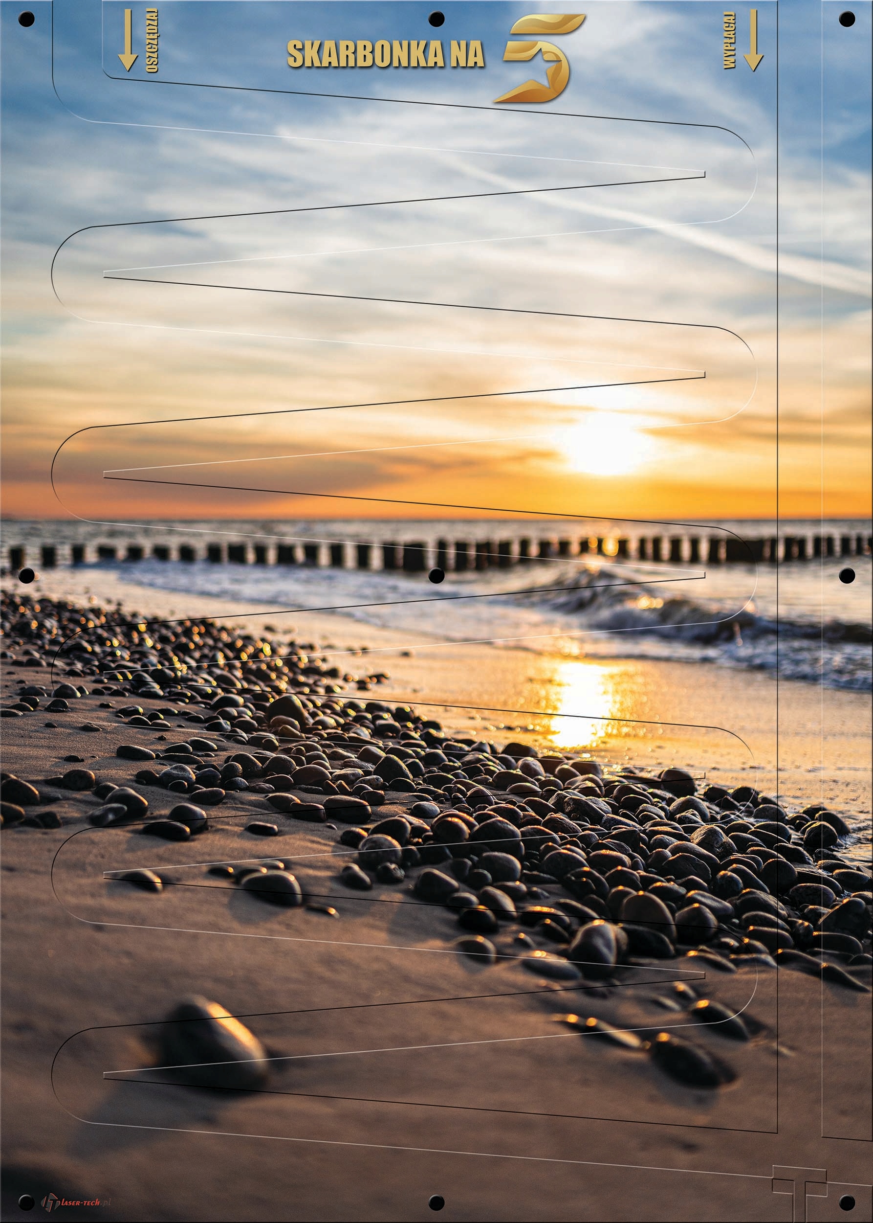 Pokladna Za 5 Pln XXL nástěnný Obraz 50x70 cm Západ Slunce