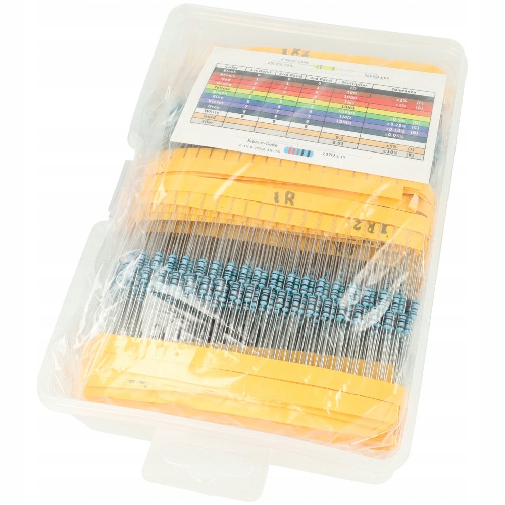 Sada 2600 metalizovaných rezistorů 130 hodnot 1/4 W 0.25 W 1%