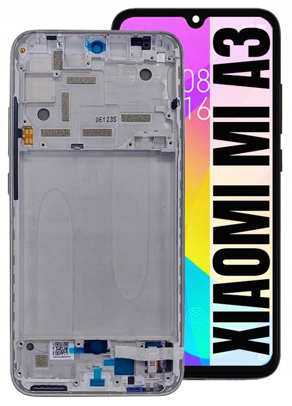 Displej Pro Xiaomi MI A3 Oled LCD Displej Rámeček Silver