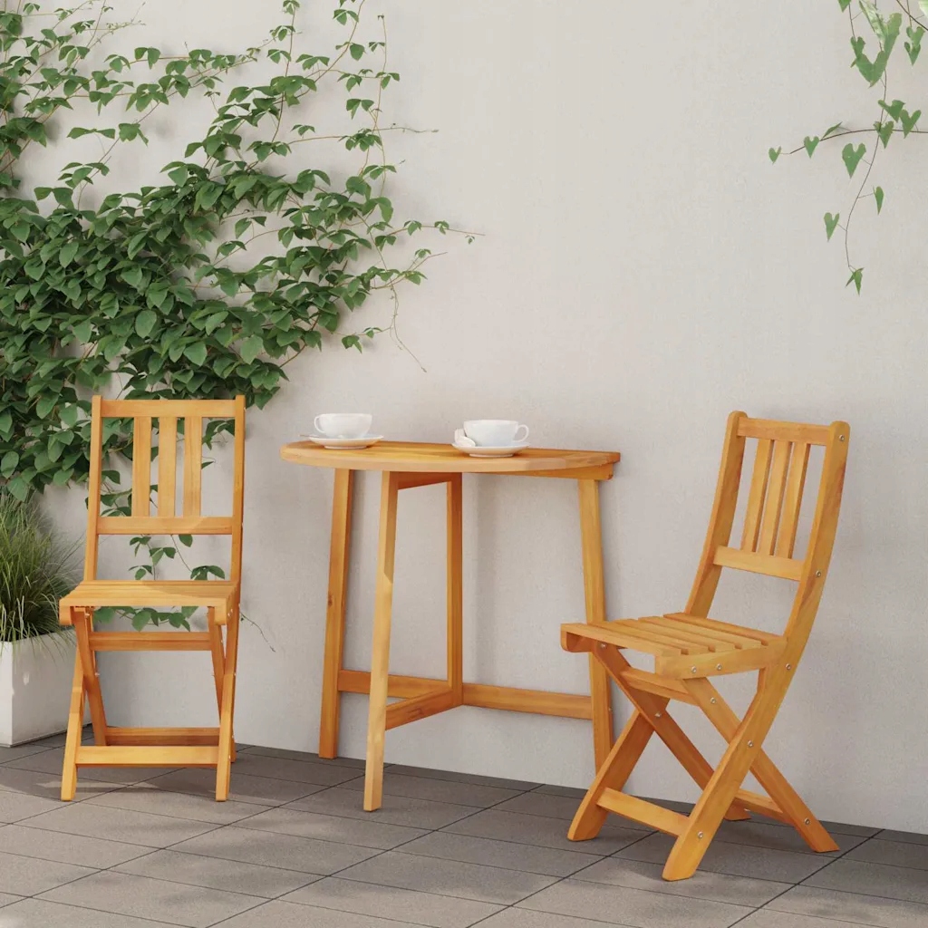 Sada 2 zahradních židlí z masivního eukalyptového dřeva, hnědá