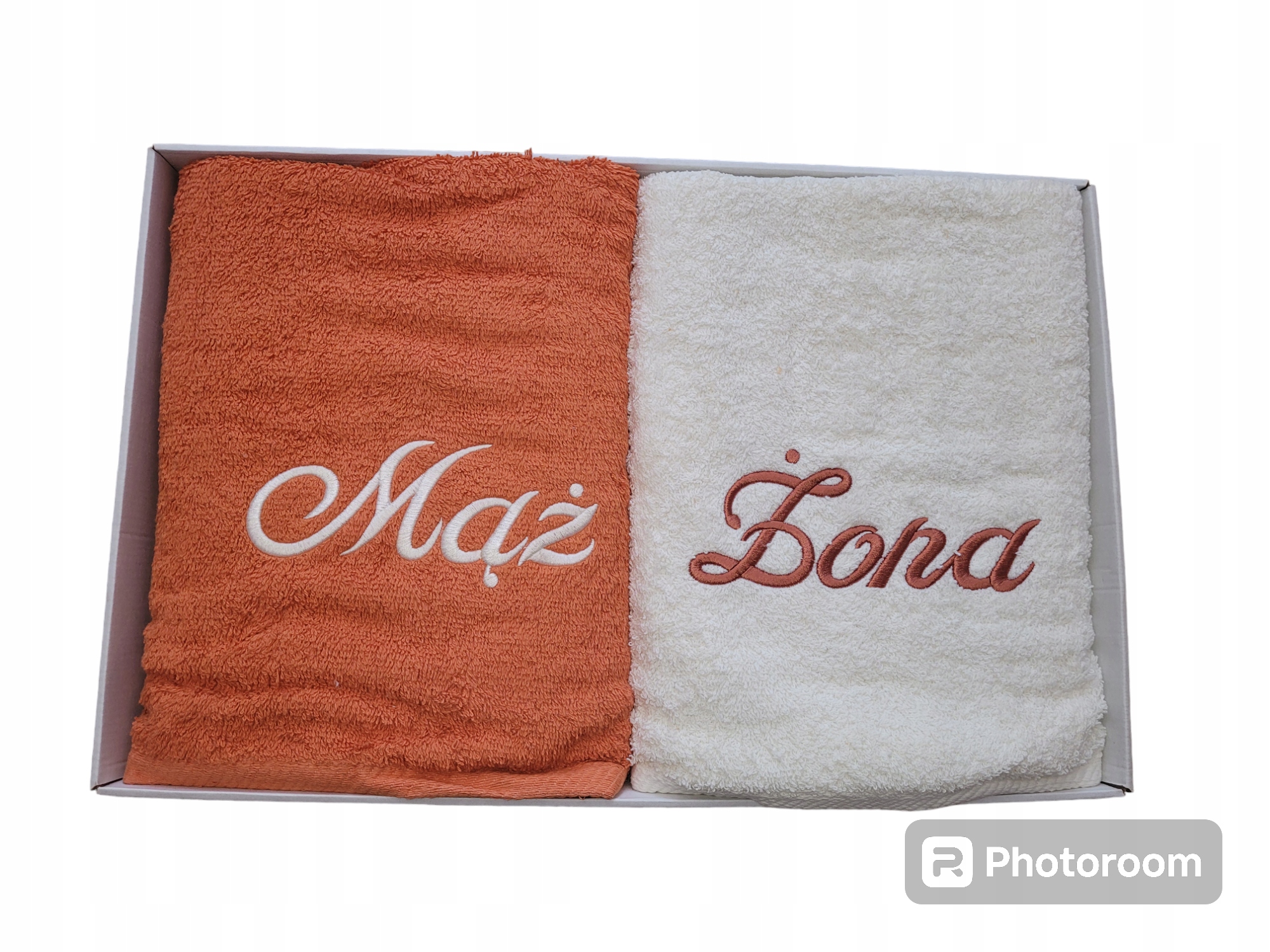 RĘCZNIK PUDEŁKO PREZENT ŚLUBNY URODZINOWY ZESTAW RĘCZNIKÓW MĄŻ ŻONA WYBÓR Kod producenta KPL RĘCZNIKÓW MĄŻ ŻONA