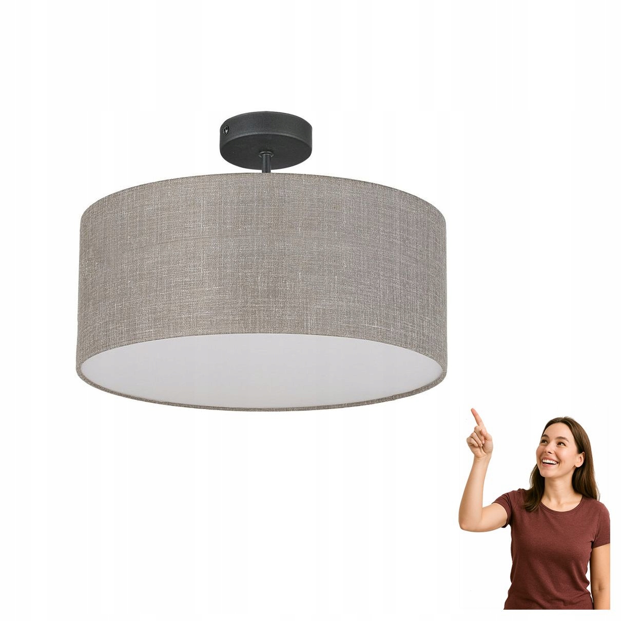 Stropná lampa Rondo Linen 400 6247 Tk Lighting