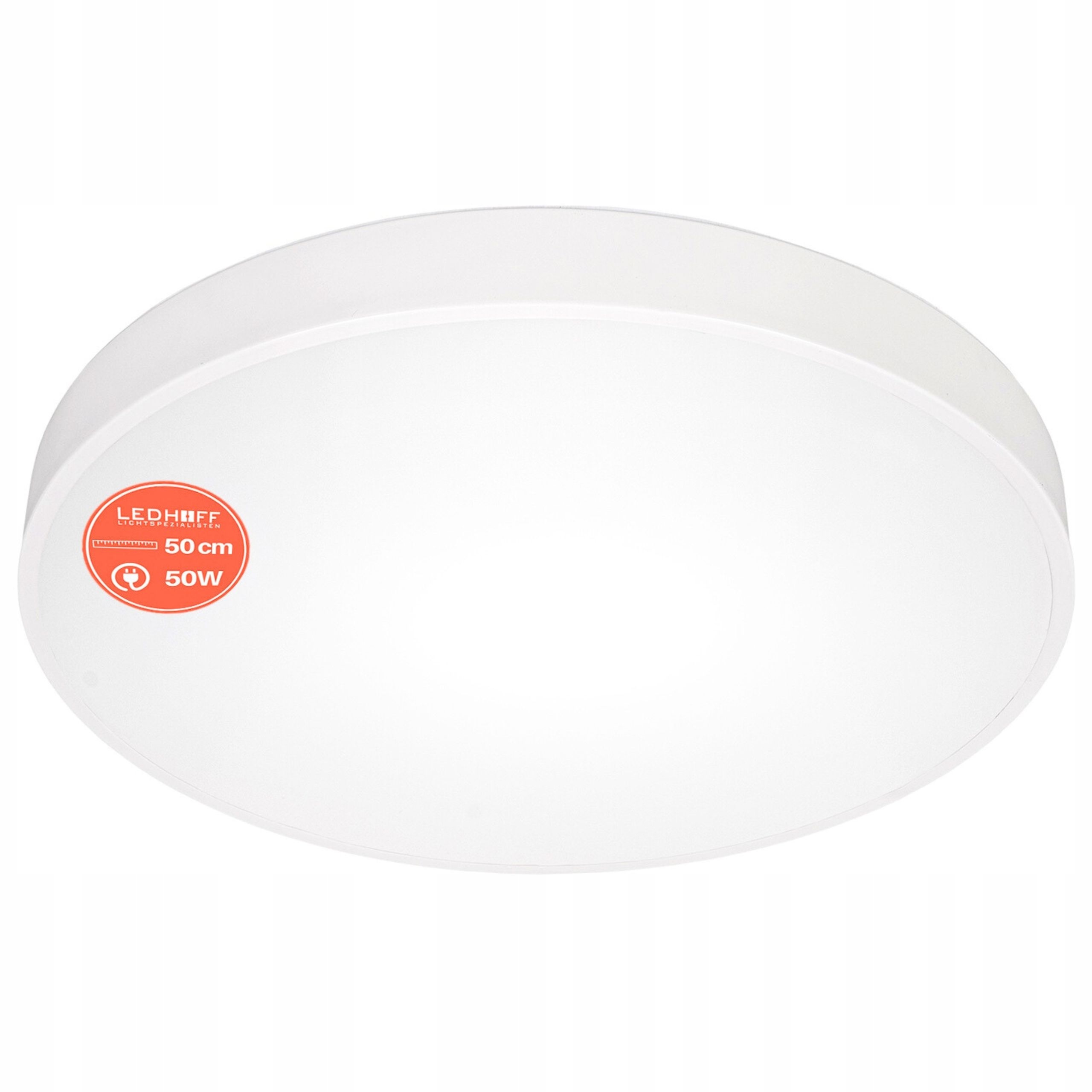Lampa sufitowa Led biała okrągła 50cm Plafon Duży 50W Panel do biura 4000K