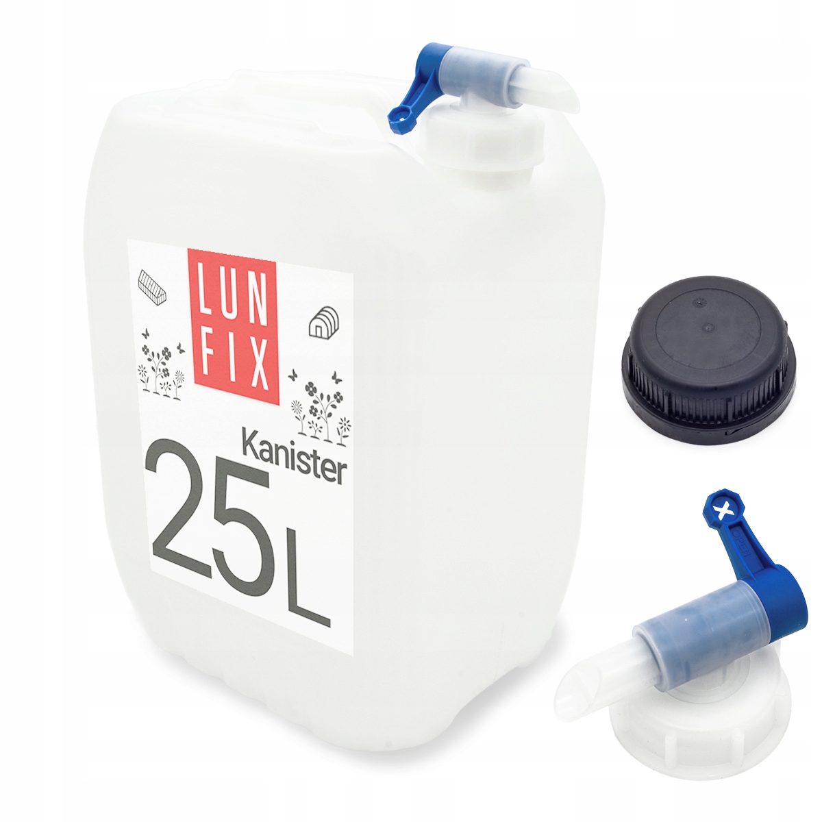 Kanister 25l zbiornik na wodę pojemnik baniak HDPE z kranem kranikiem