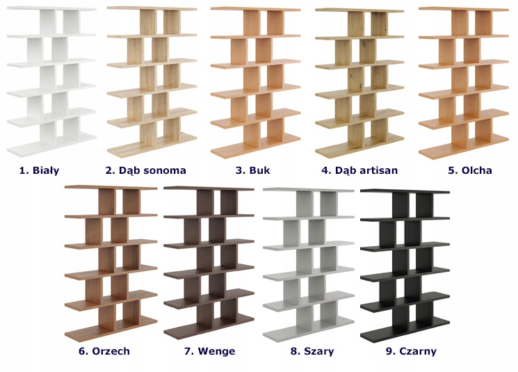 REGAŁ STOJĄCY LUB WISZĄCY ŚCIENNY 9 KOLORÓW NA KSIĄŻKI NOWOCZESNY MODUŁOWY Marka Elior