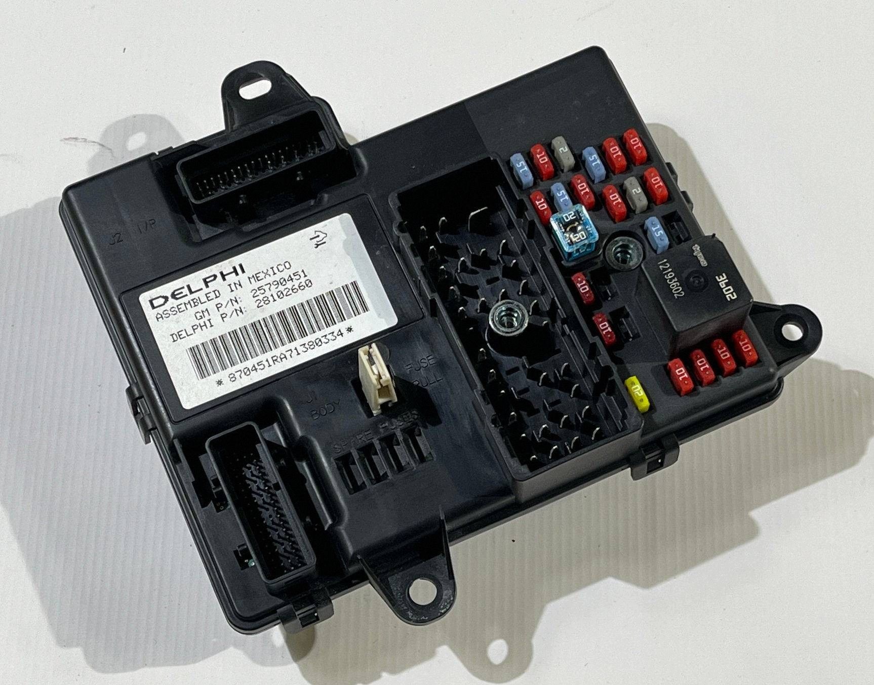 fuse box comfort control unit BCM Chevrolet Corvette C6 25790451
