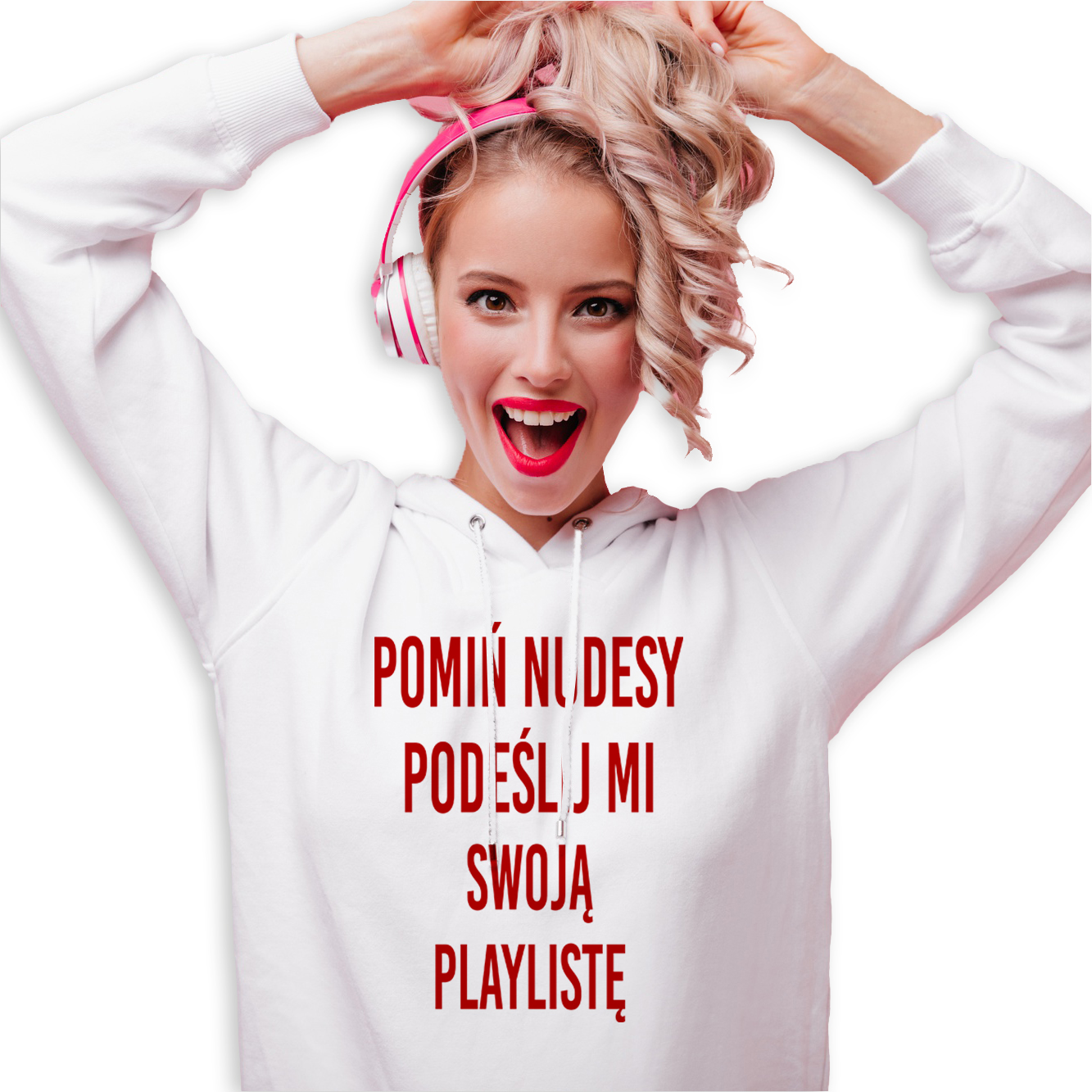 Mikina Bílá S Kapucí Přeskočte Nudesy, pošlete mi seznam hráčů Velikost S