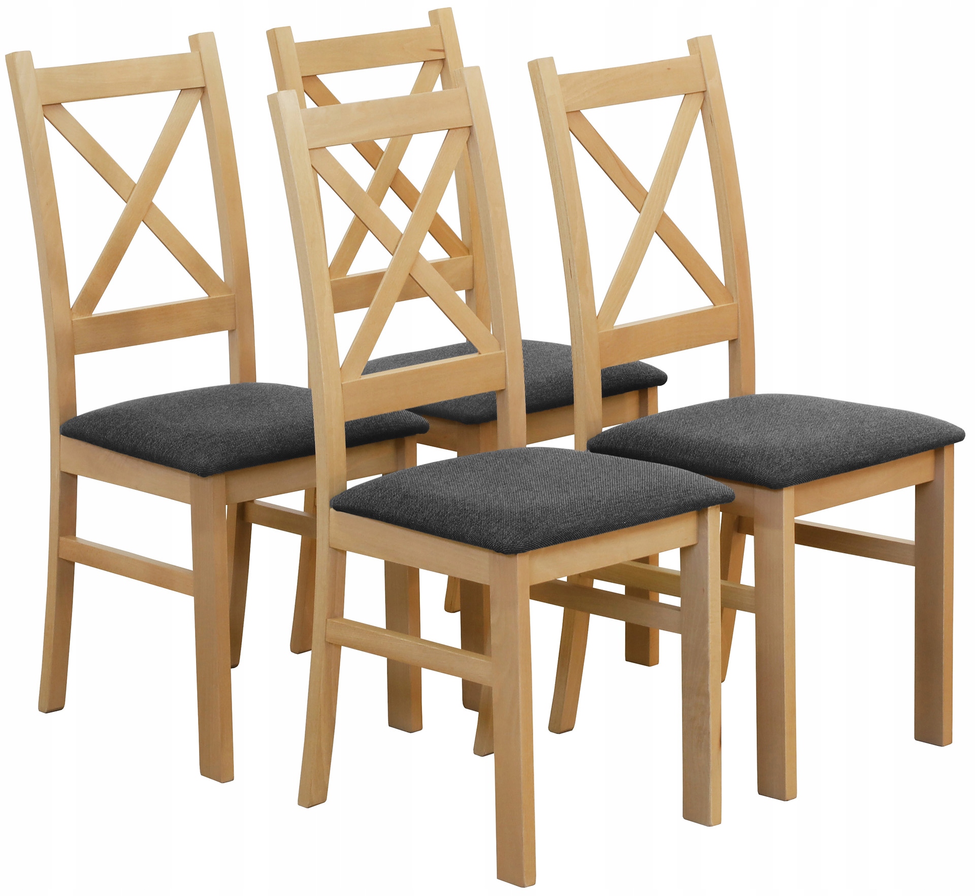 Sada 4x Čalouněná židle do obývacího pokoje a kuchyně Dub Artisan/Grafit