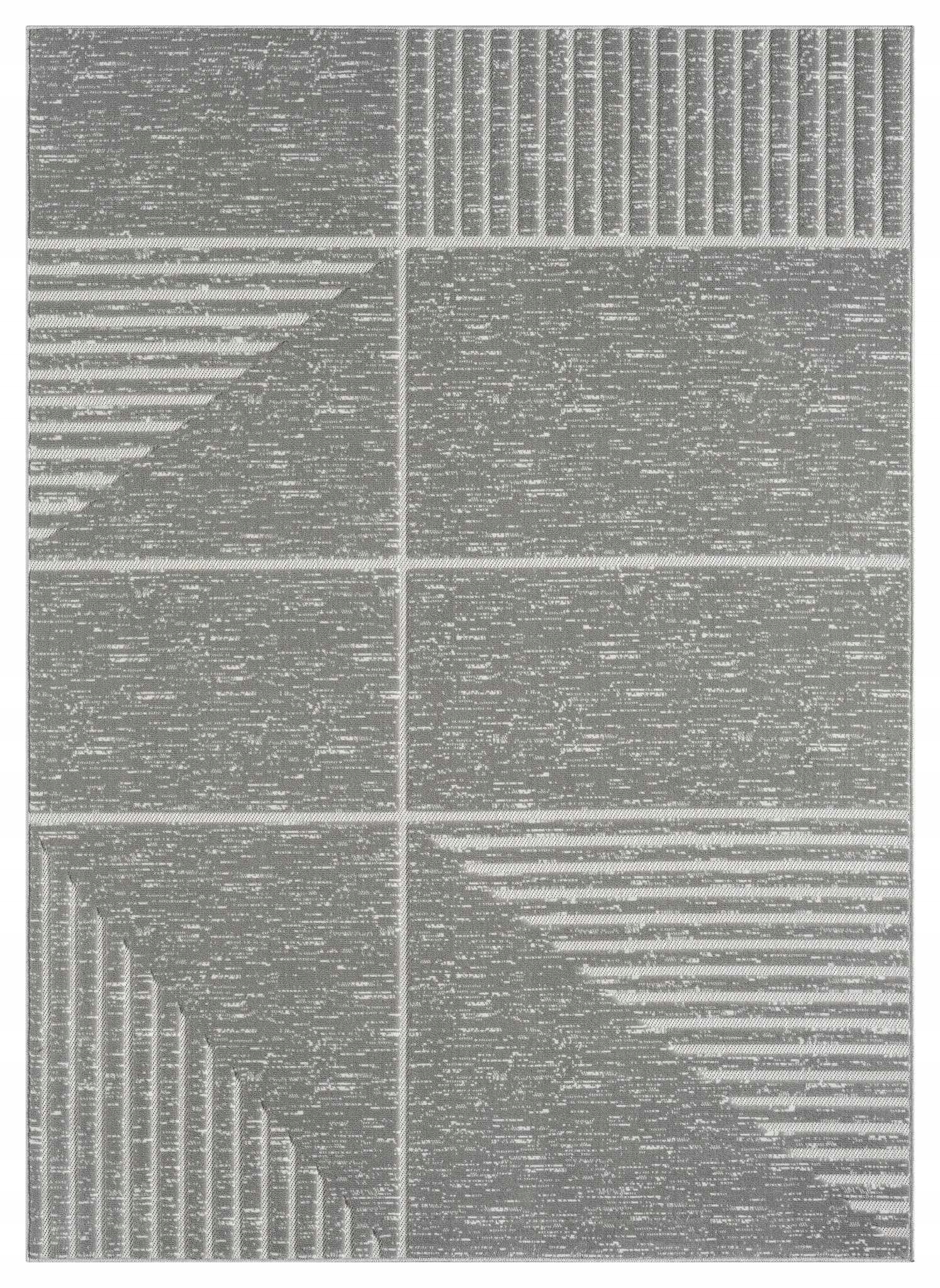 Koberec do obývačky 200 x 300 cm, mäkký vlas, sivý, moderný vyrezávaný 3D vzor