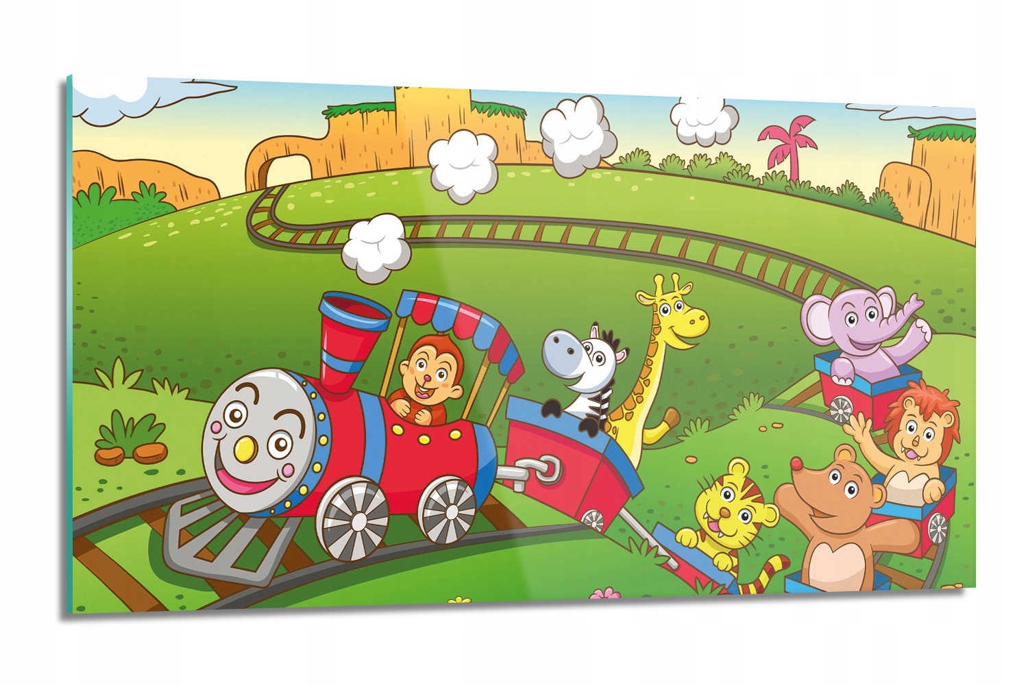 dekor Zvířata vlak s grafikou 120x60 kuchyňská