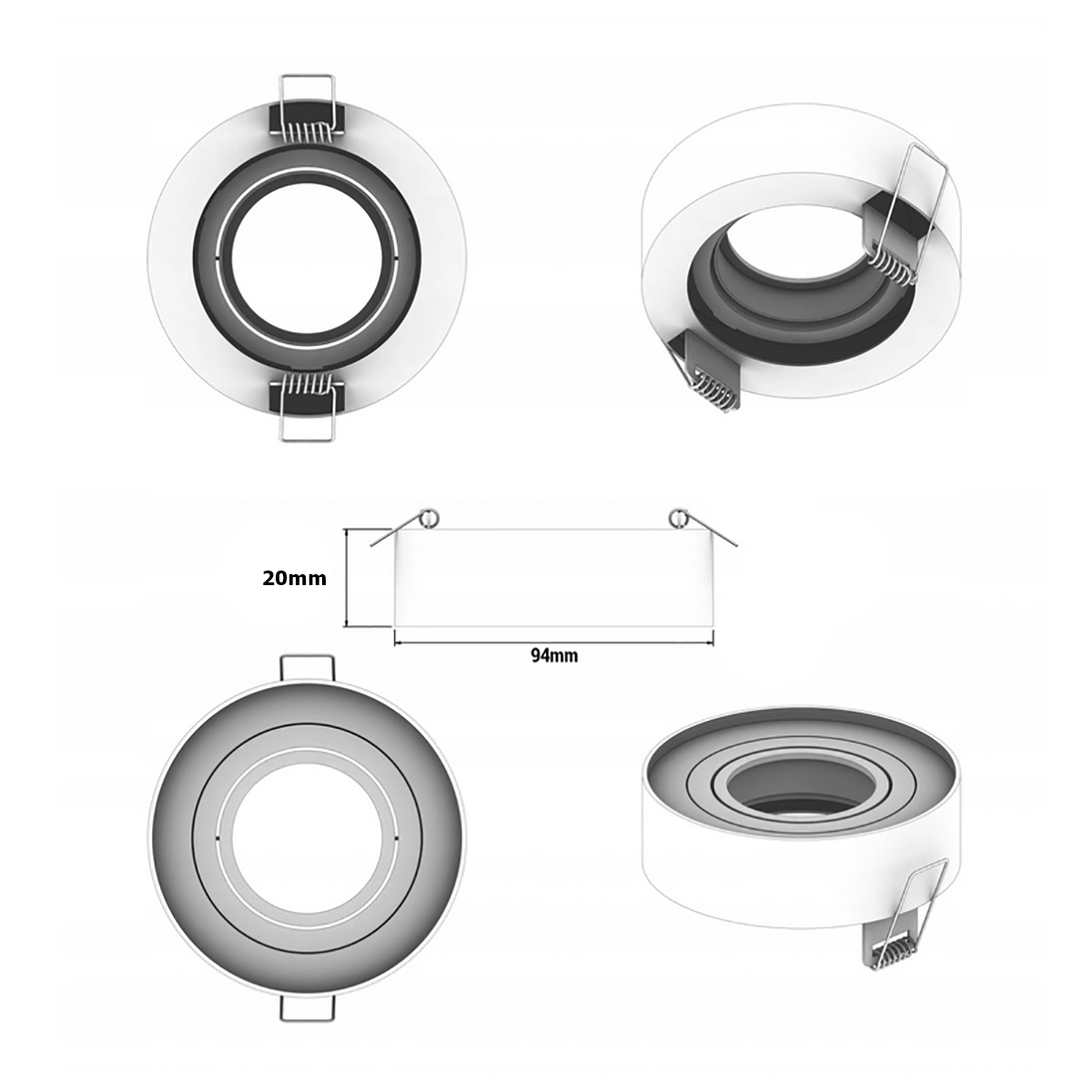 OPRAWA PODTYNKOWA HALOGENOWA TUBA LED RUCHOMA GU10 Rodzaj gwintu GU10