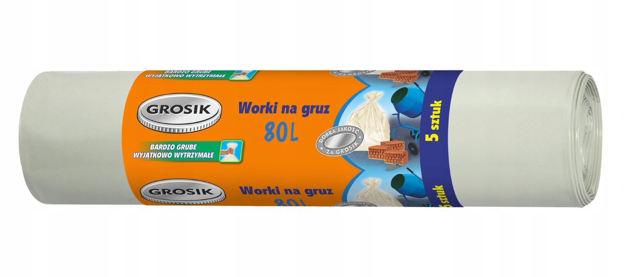 

Worki na gruz Grosik beżowe 80l 5szt.