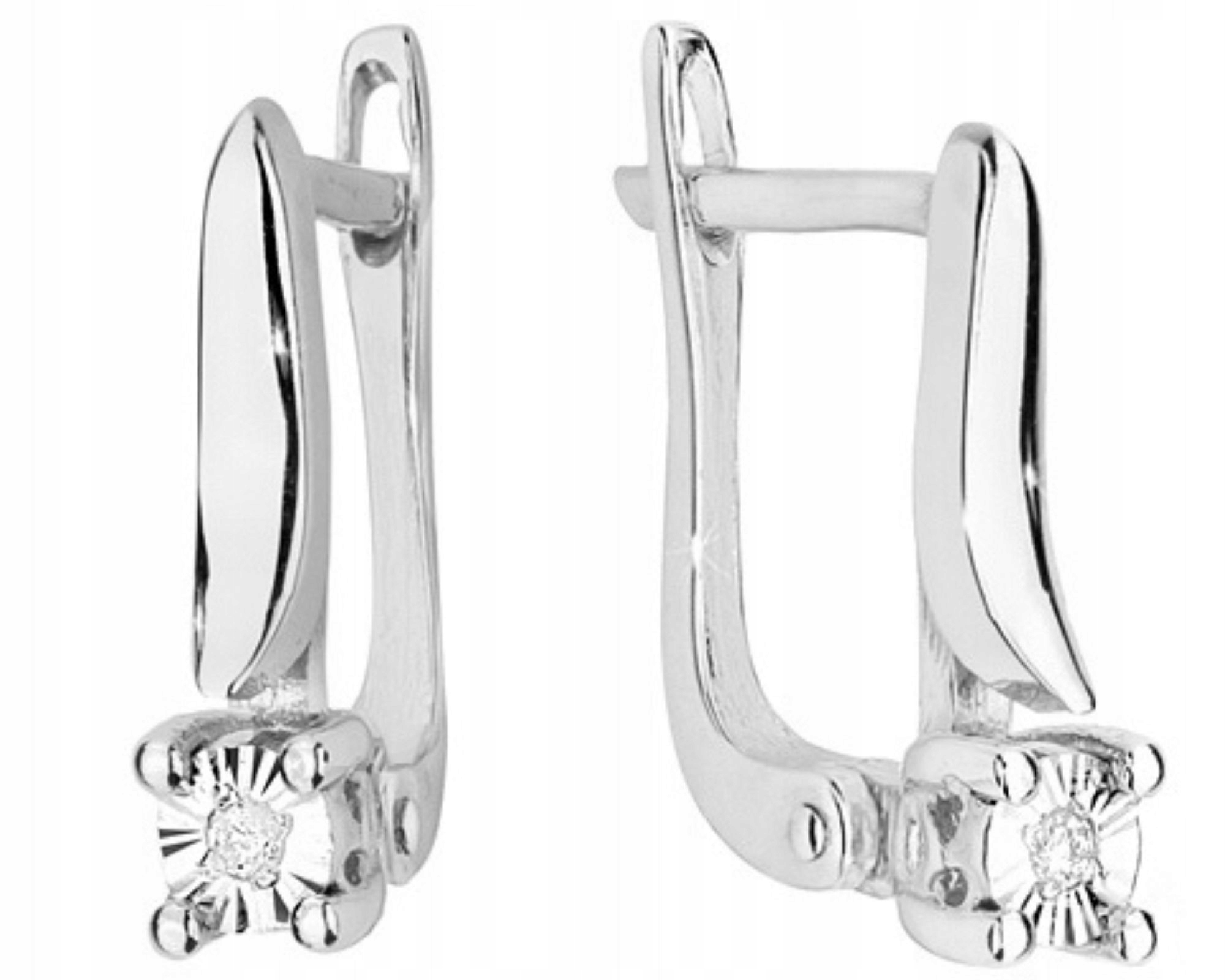 Náušnice z bílého zlata s brilianty 585