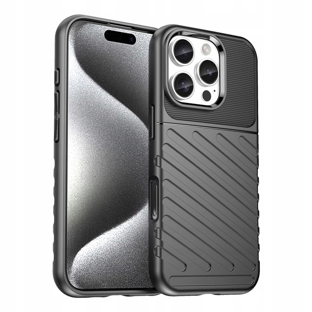 Etui silikonowe Thunder Case do iPhone 16 Pro czarne