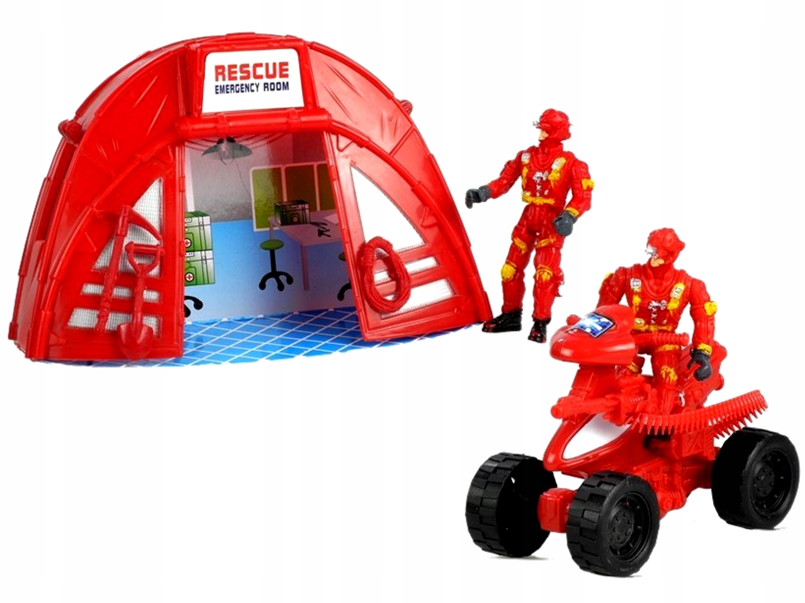 AUTO + HELIKOPTER + NAMIOT figurki duży zestaw STRAŻ POŻARNA zabawka Kod producenta 1966