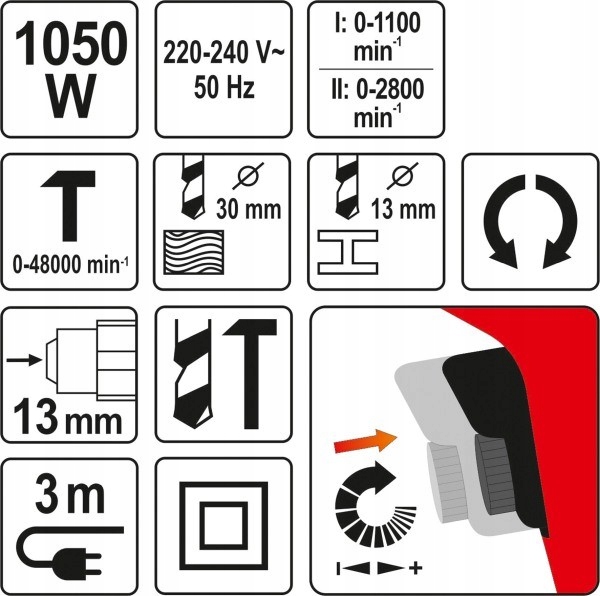 Příklepová Vrtačka 1050 W