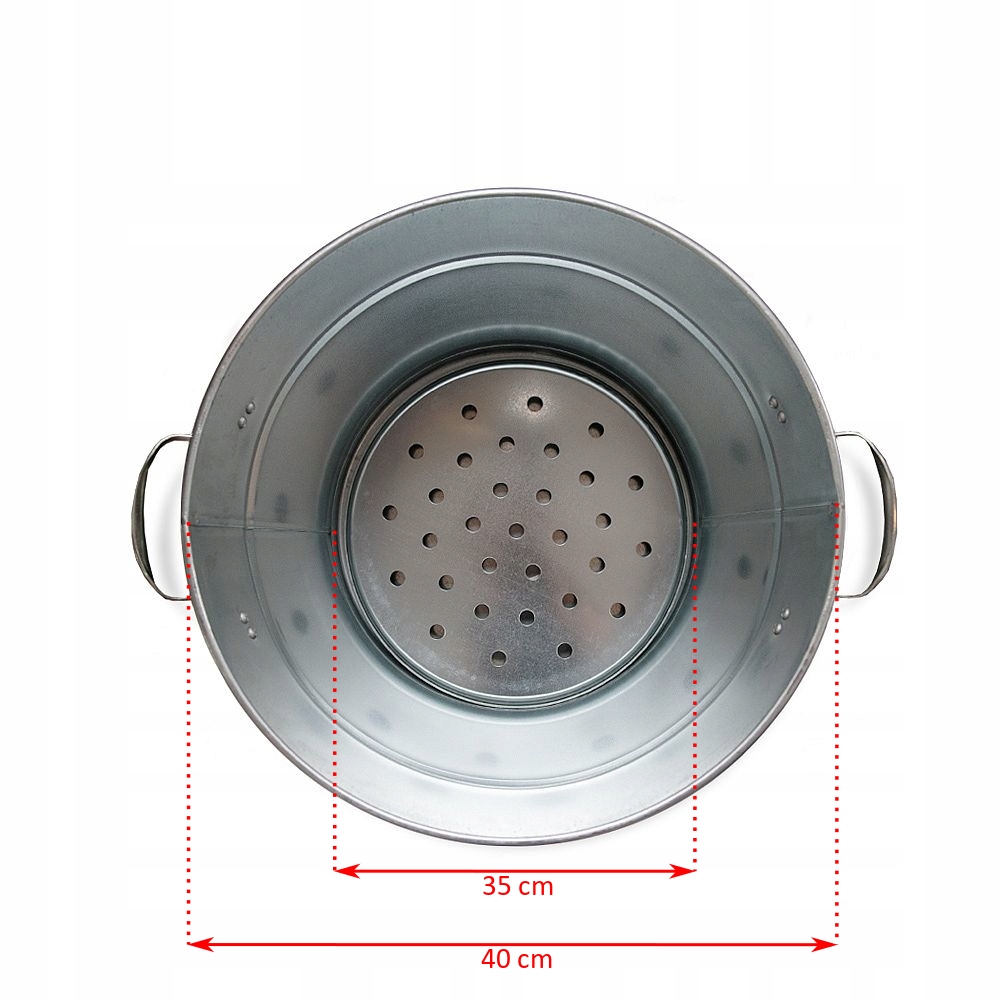 GARNEK KOCIOŁEK 40 L DO PASTERYZACJI GOTOWANIA stalowy, 100 POLSKI PRODUKT Pojemność 40 l