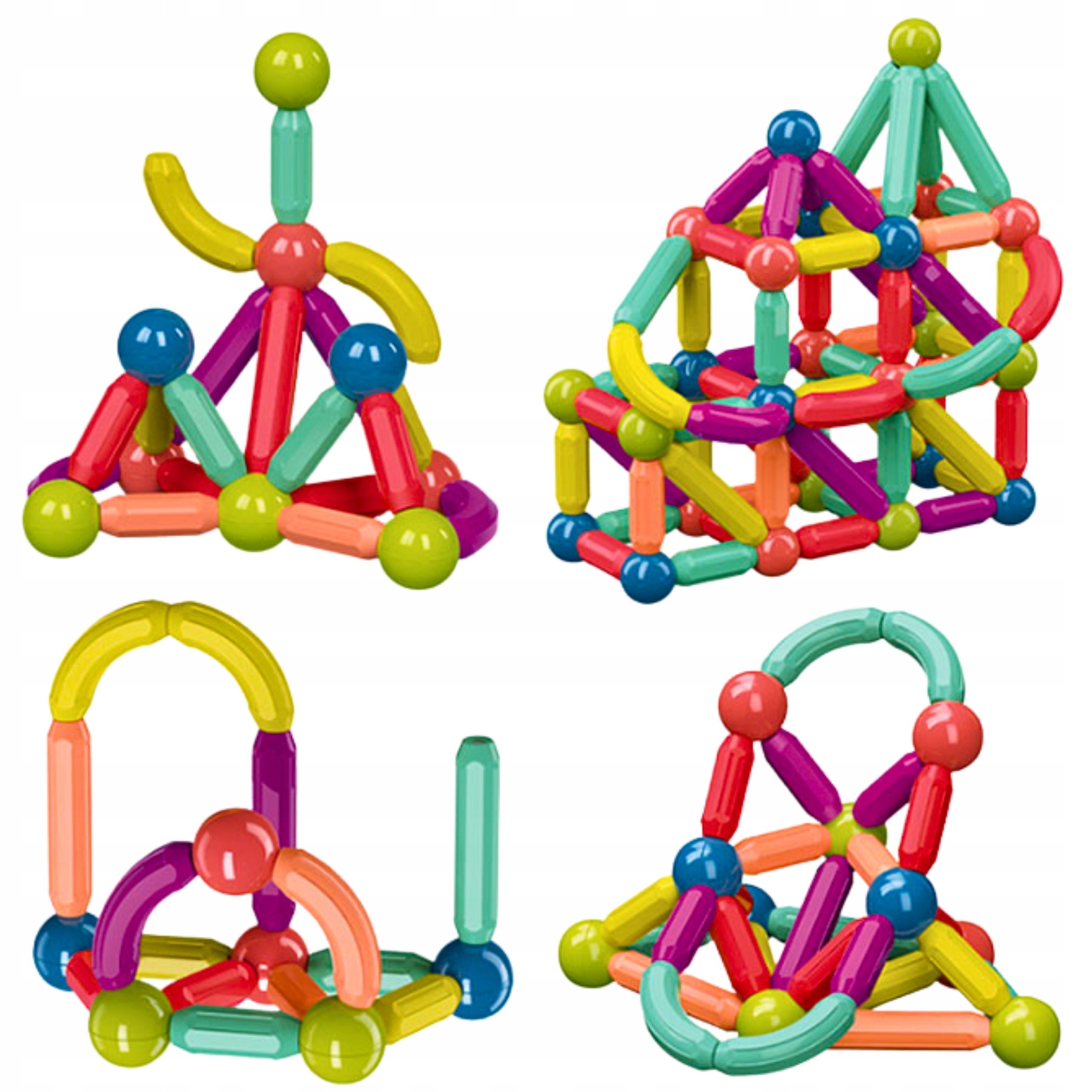 KLOCKI EDUKACYJNE MAGNETYCZNE KONSTRUKCYJNE MAGNETIC STICKS 64 el. DIY STEM Rodzaj zestaw