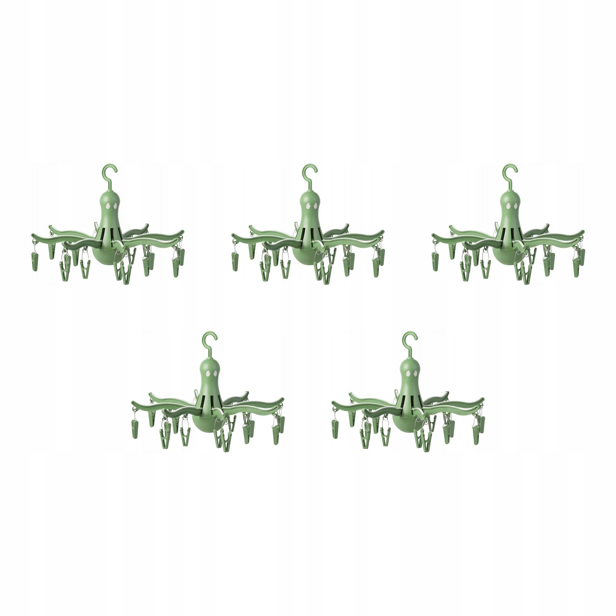 5 ks Věšák na 16 kusů oblečení zelený Pressa