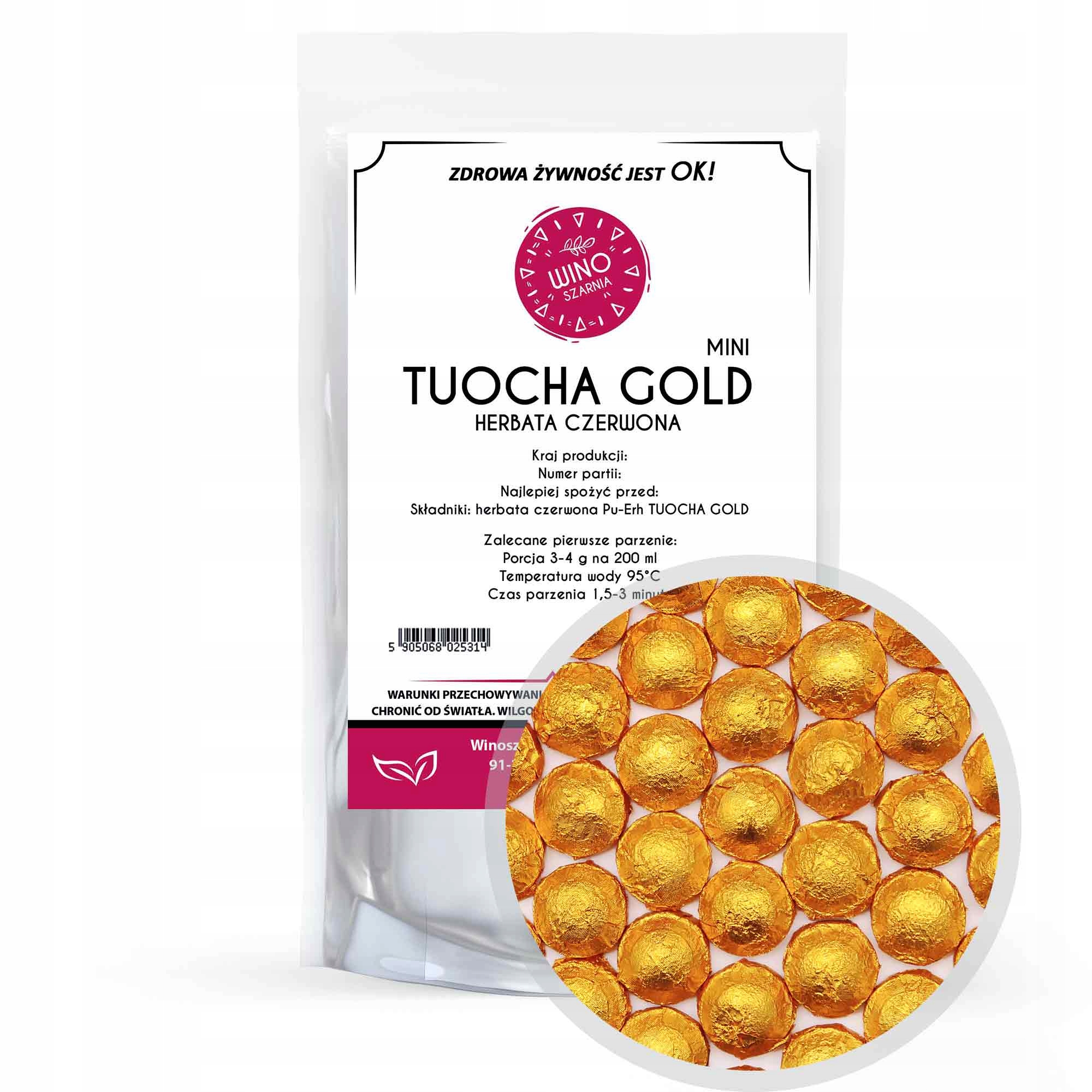Čaj Červený Pu Erh Tuocha Gold Mini – lisovaný listový 1 kg