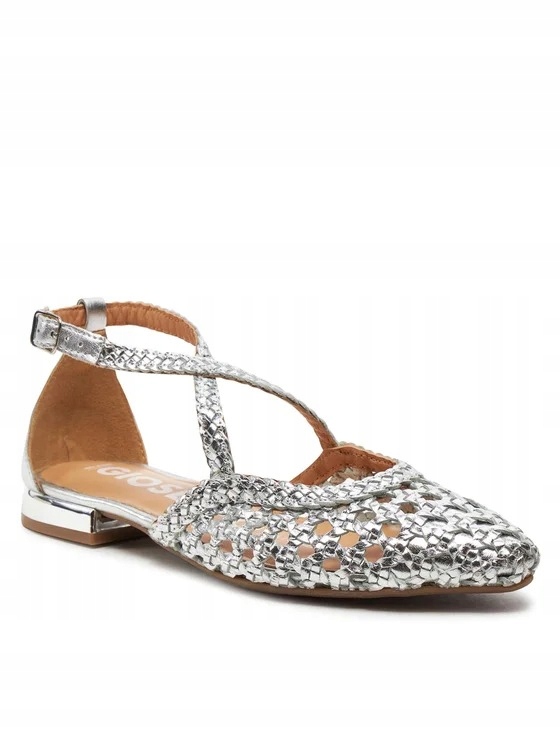 Gioseppo Stříbrné Dámské Polobotky S Ažurovým Svrškem 40 J0B