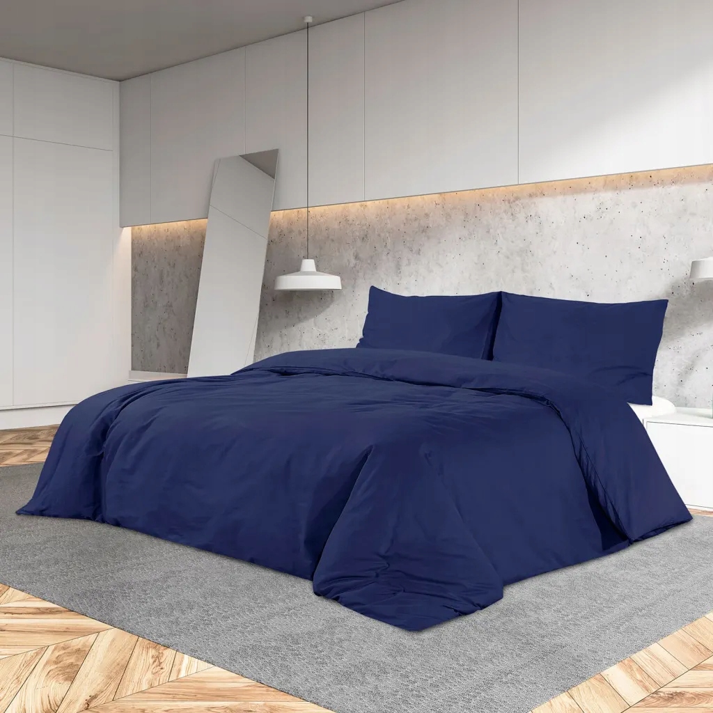 Sada ložního prádla námořnická modř 200x220cm lehké mikrovlákno Modrá 13600