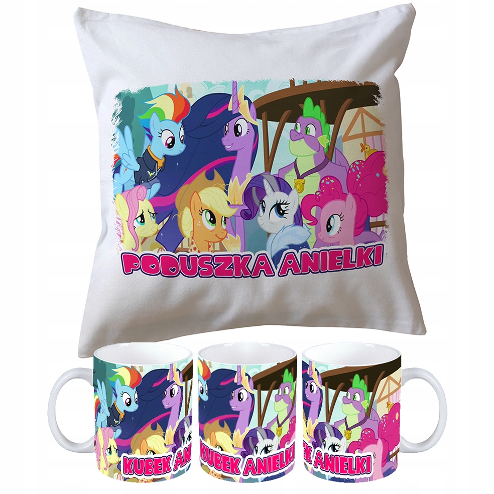 

Zestaw Kubek + Poduszka Kucyki Pony + Twoje Imię !