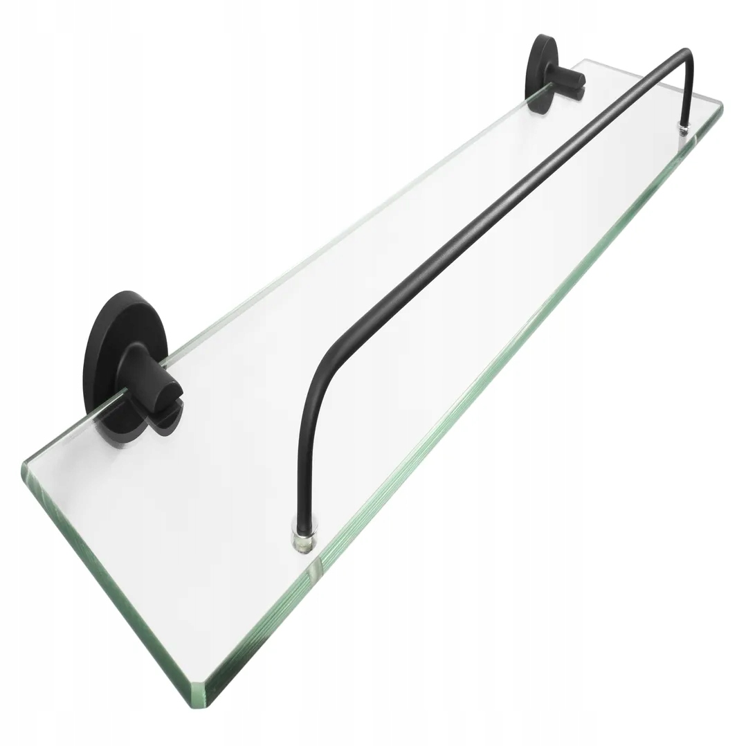 Skleněná nástěnná police Carbon Ba-De 52 cm