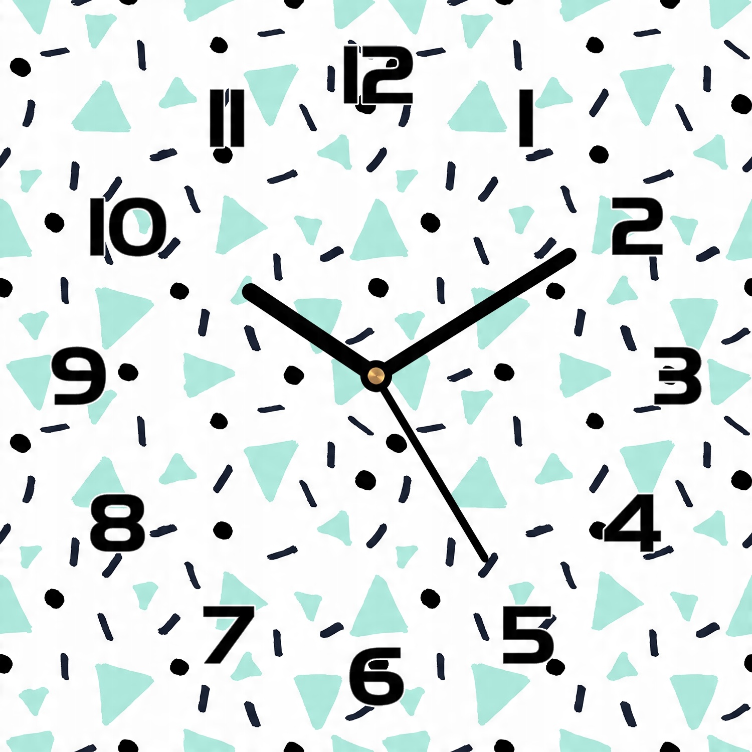 

Szklany zegar Ręcznie rysowany wzór retro 30x30 cm