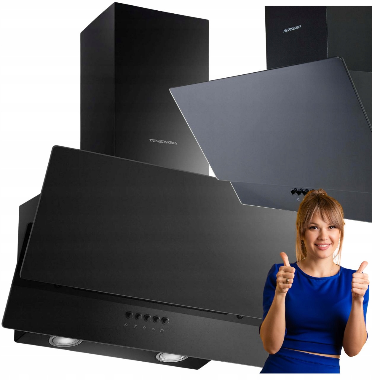 Okap Kuchenny 60cm Kominowy Led Rura Nowoczesny Do Kuchni Wydajny