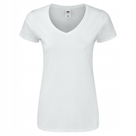 

Koszulka damska Iconic Vneck FruitLoom Biały XL