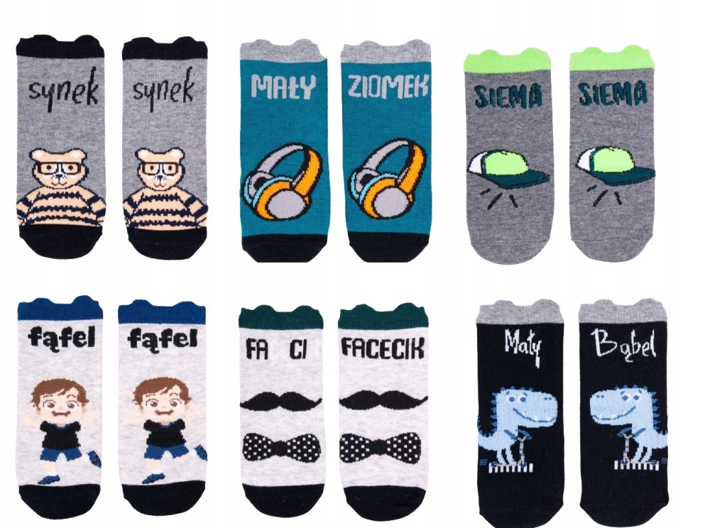 

6x Urocze Skarpetki Bawełniane Yo 27-30 4-6 L