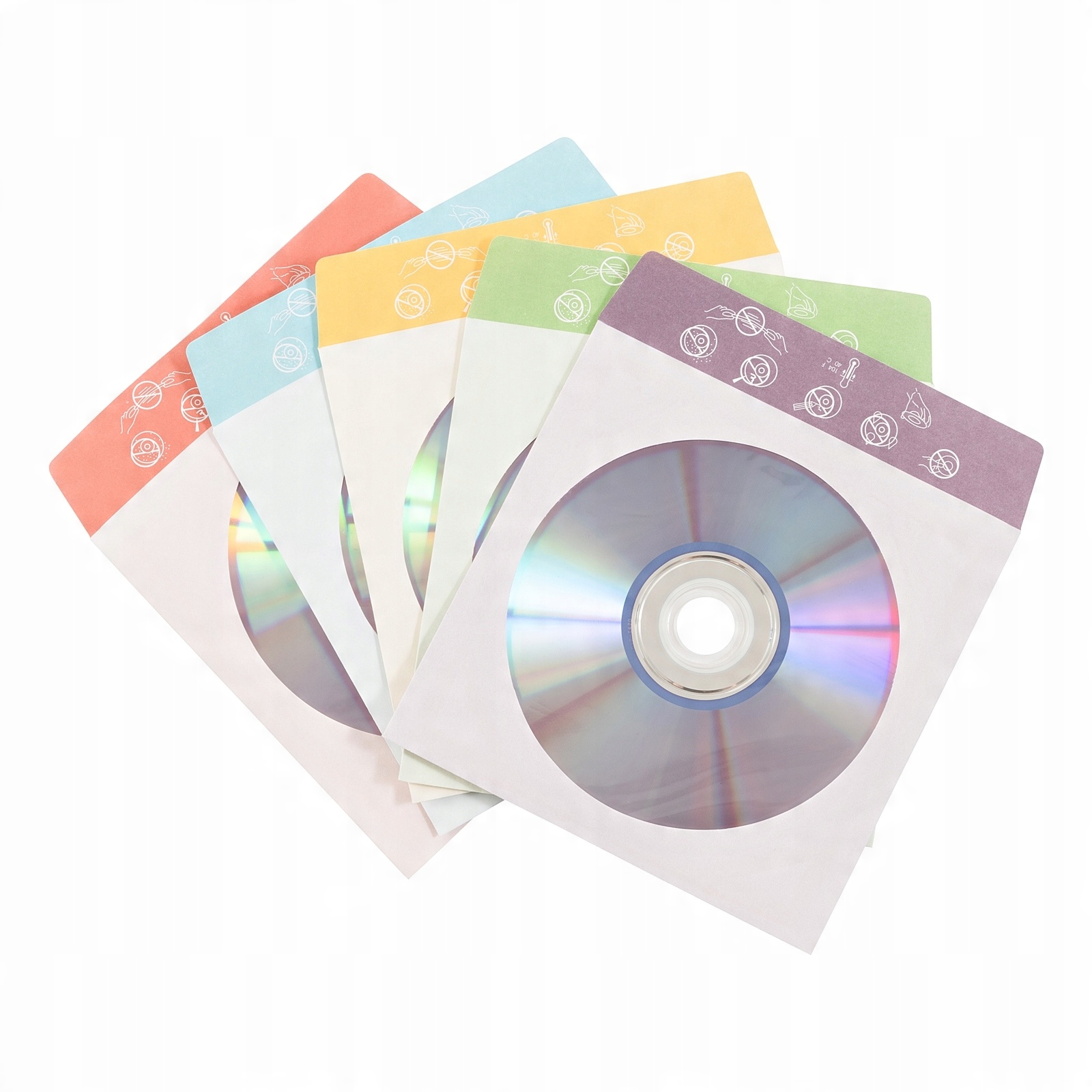 

Kolorowe Mocne Koperty Koszulki na CD DVD 100 szt