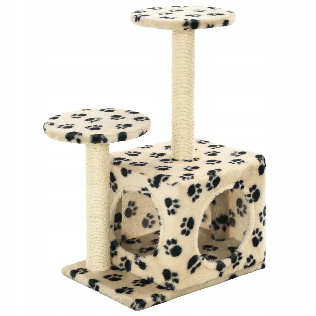 Levně vidaXL Škrabadlo se sisalovými sloupky, 60 cm, béžové v kočičí tlapky