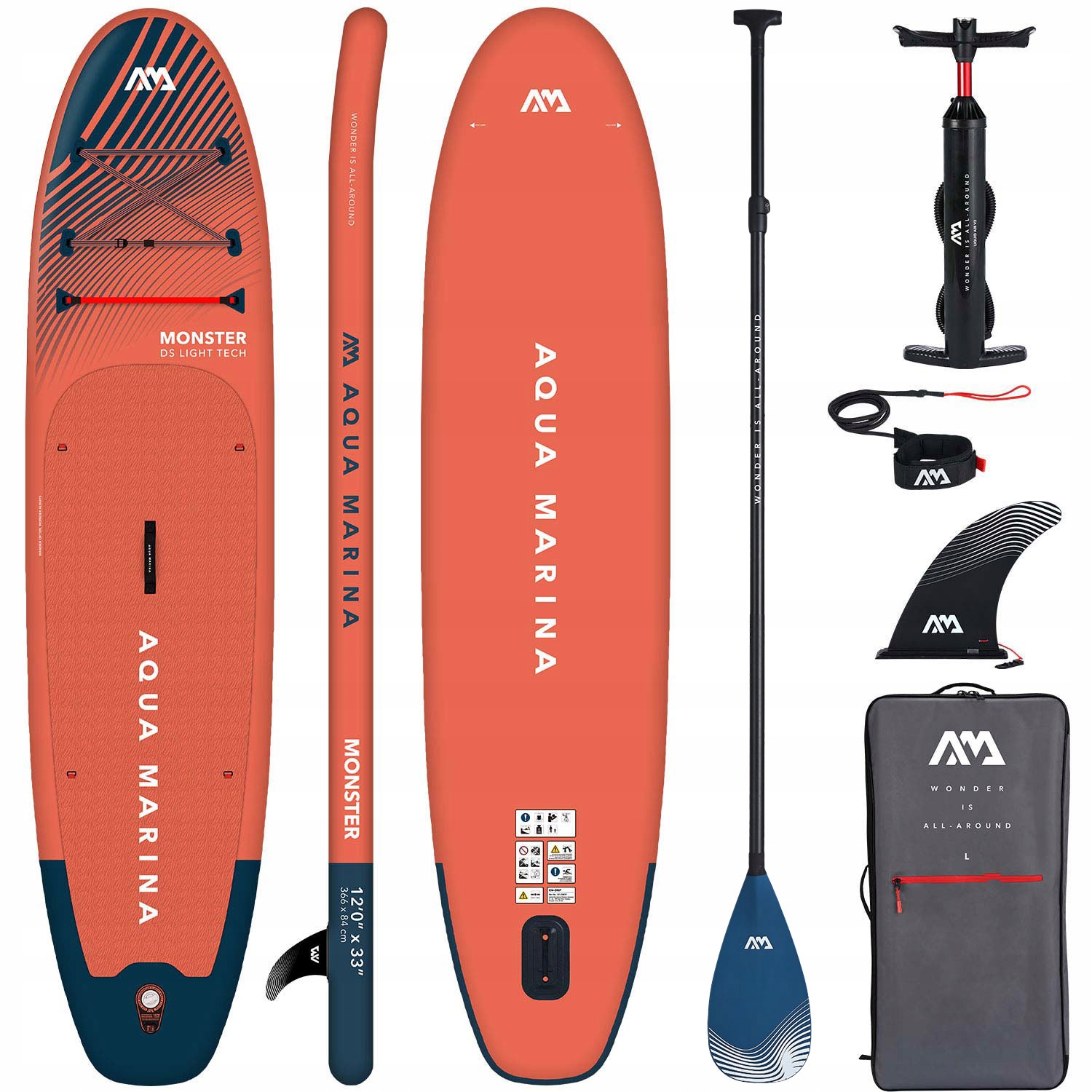 Sup deska Aqua Marina Monster 12'0" Pádlo Carbon Pastel