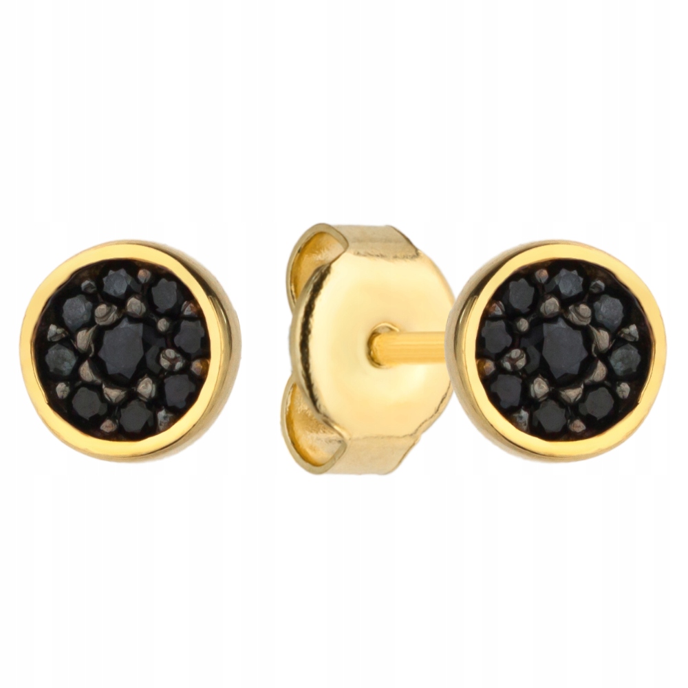 

Kolczyki okrągłe wypełnione syntetycznym onyxem