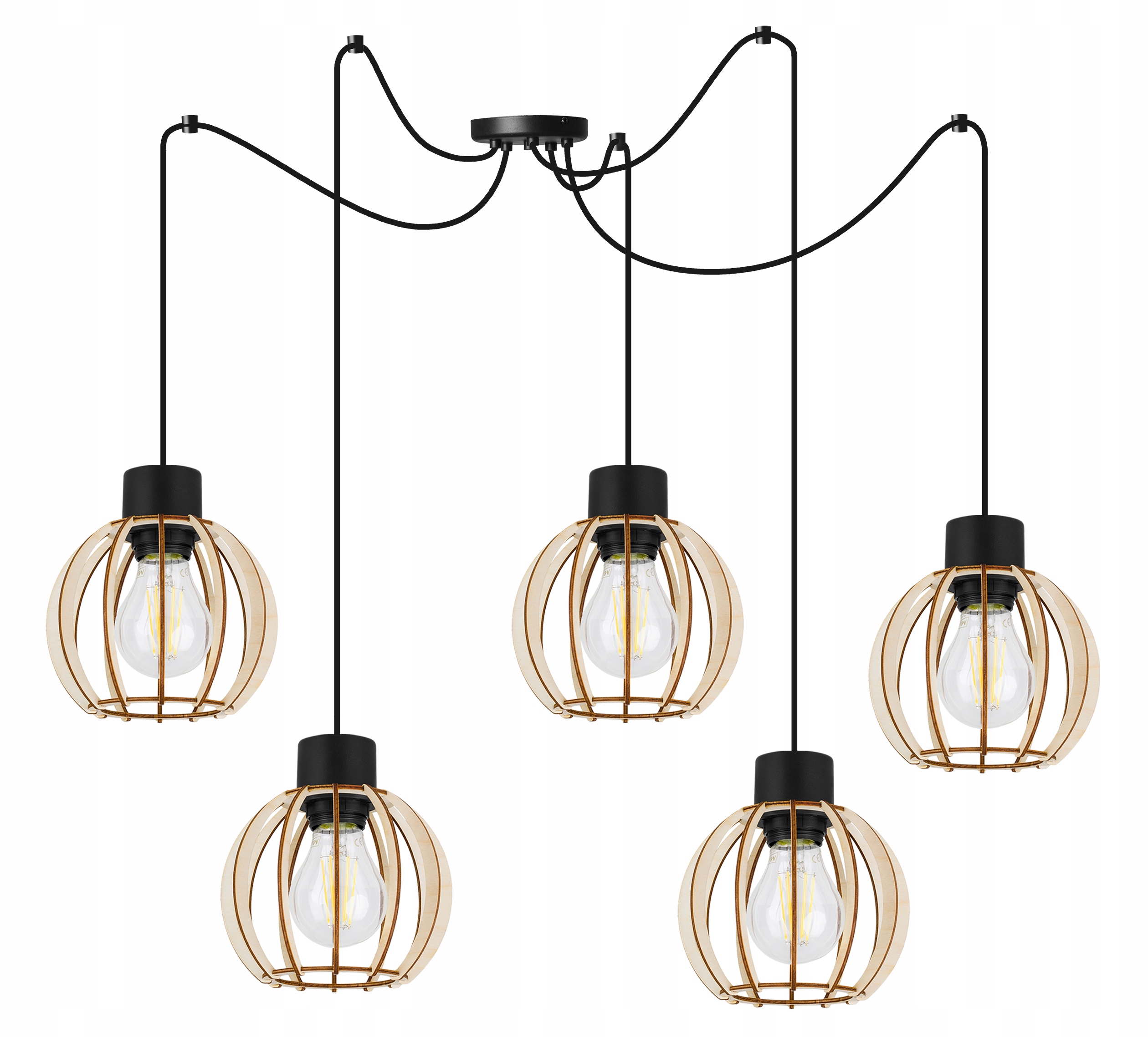 Stropná Závesná Lampa Luster Drevená Moderná Boho Do Kuchyne