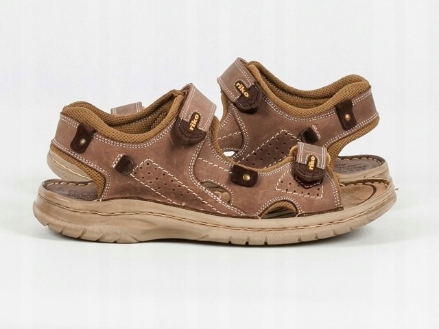 Riko 552 sandály Polské letní hnědé 40 přírodní kůže