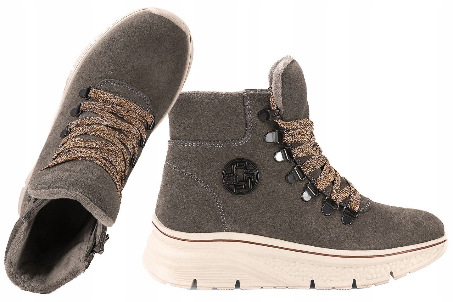 Filippo DBT7290 Zimní Boty Dámské Kotníkové Boty Zateplené Semišové 37 Šedá