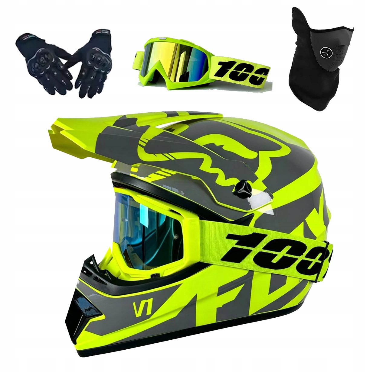 Helma Na Elektrickou Koloběžku Cross Enduro Quad Bmx Helma Brýle Rukavicexl