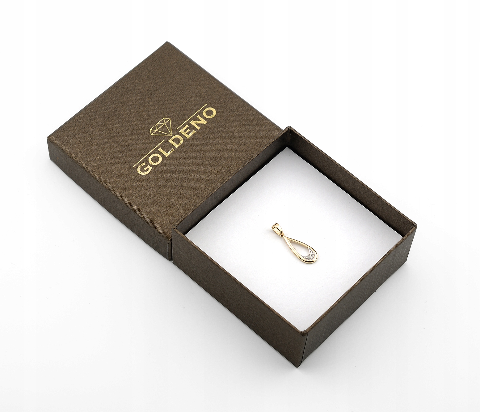 ZŁOTA PIĘKNA ZAWIESZKA 585 ŁEZKA Z CYRKONIAMI Marka Inna marka