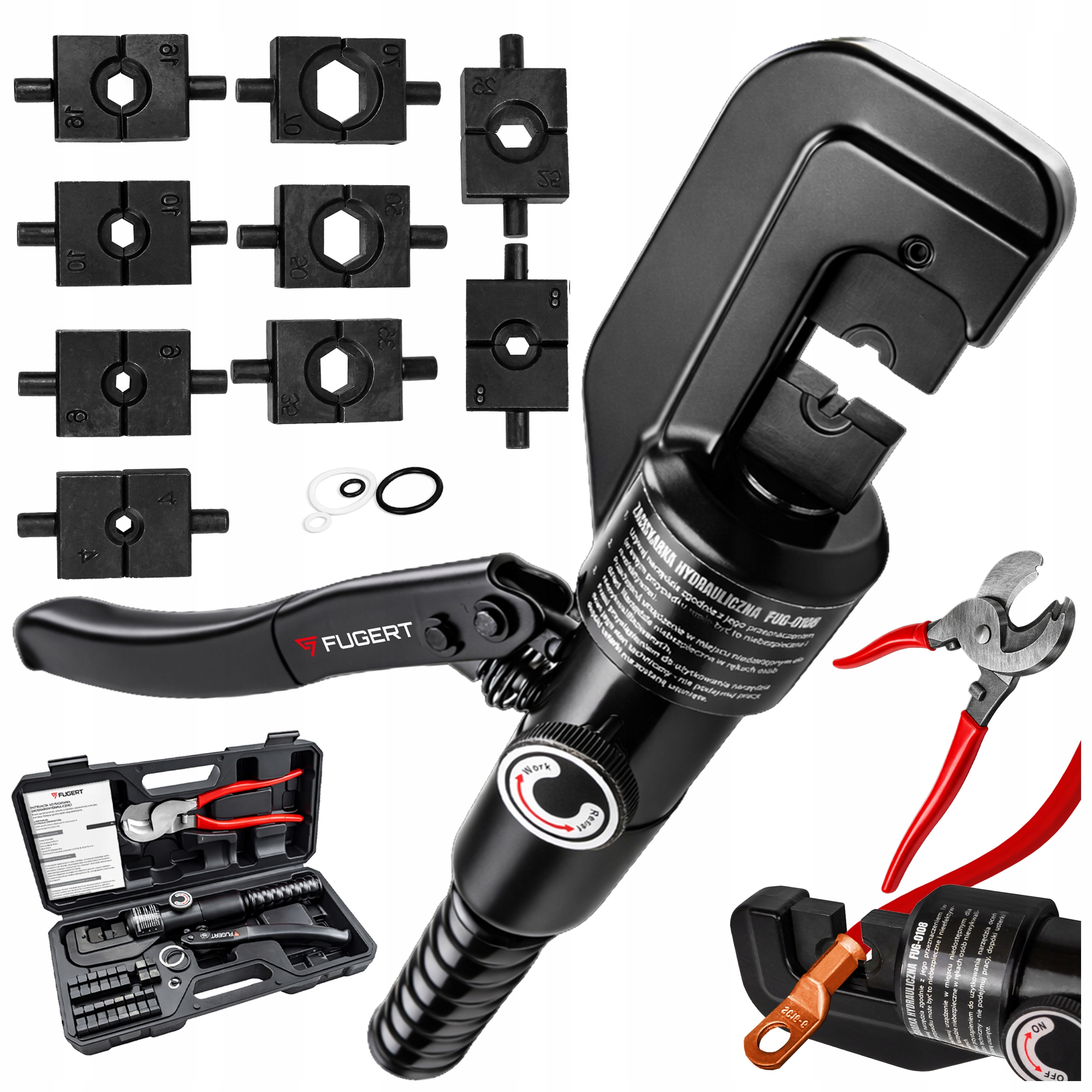 ГИДРАВЛИЧЕСКИЙ ОБЖИМНОЙ СТАНОК ДЛЯ КАБЕЛЬНЫХ НАКОНЕЧНИКОВ 4-70 ММ FUGERT FUG-0108