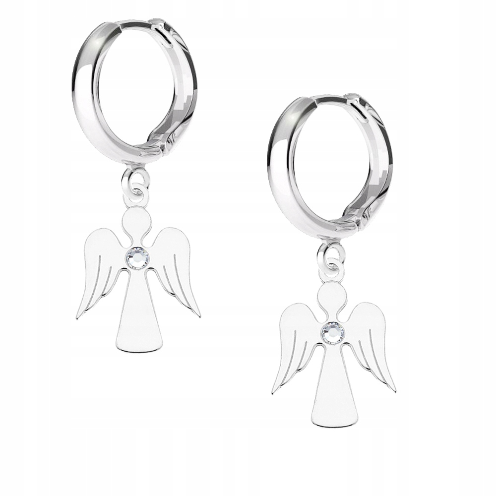 Stříbrné náušnice Andílek Zirkon 925